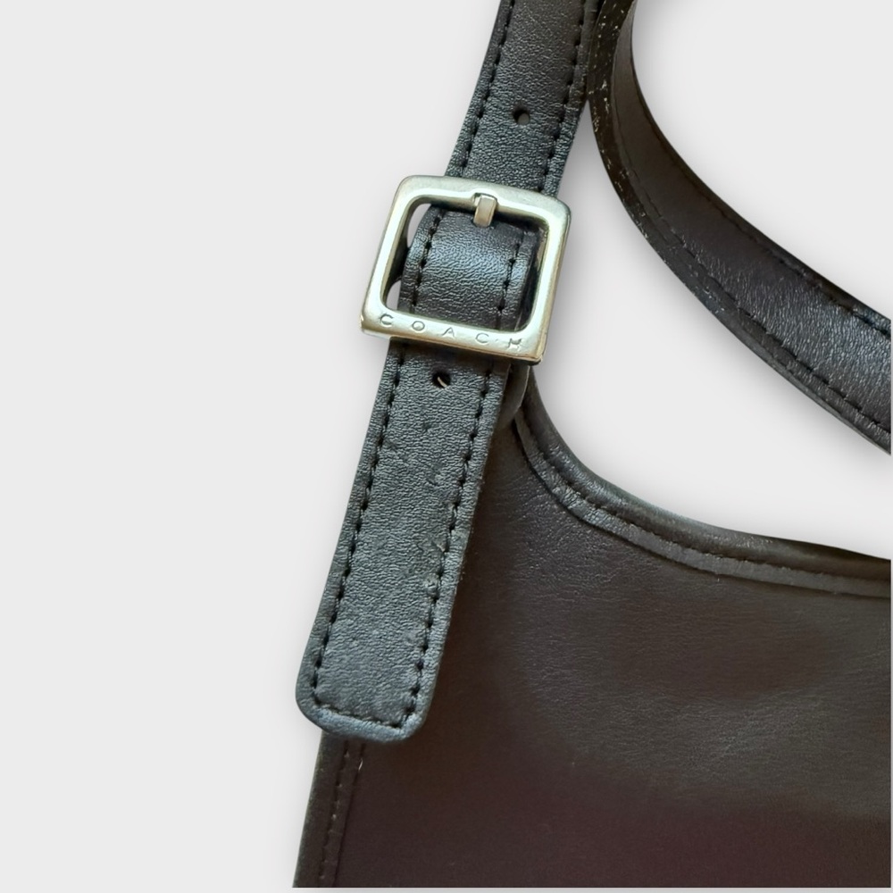 GUC Vintage Coach Black Leather Crossbody Bag - Picture 3 of 8